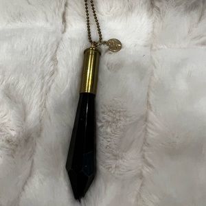 Large black pendant necklace